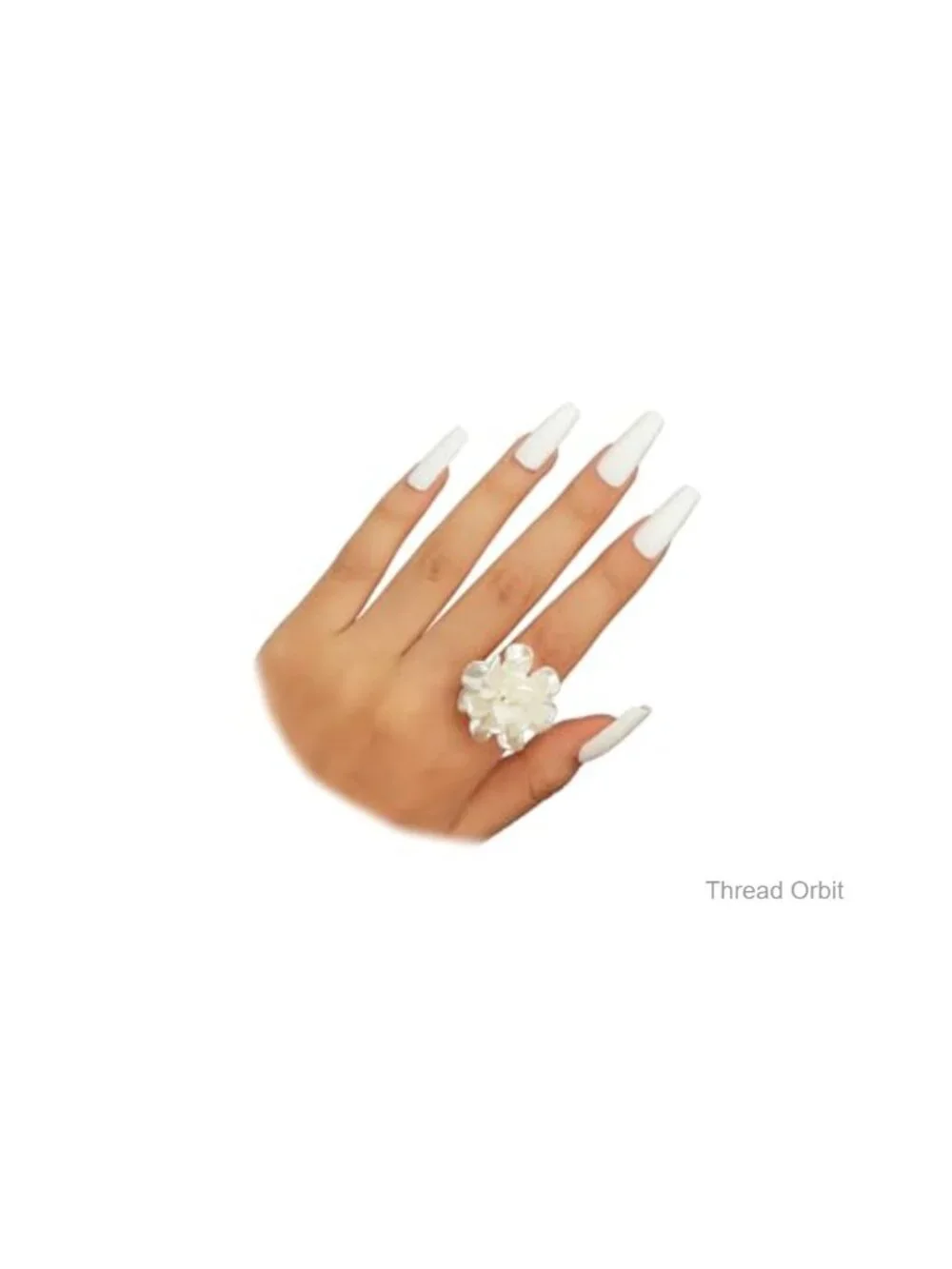 Acrylic Petal Flower Open Adjustable Ring Dainty Statement Floral